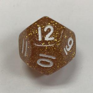 Glitter d12 Yellow Dice - DiceEmporium.com