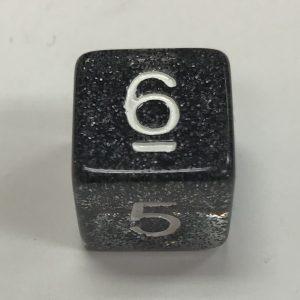 Glitter d6 Black Dice - DiceEmporium.com