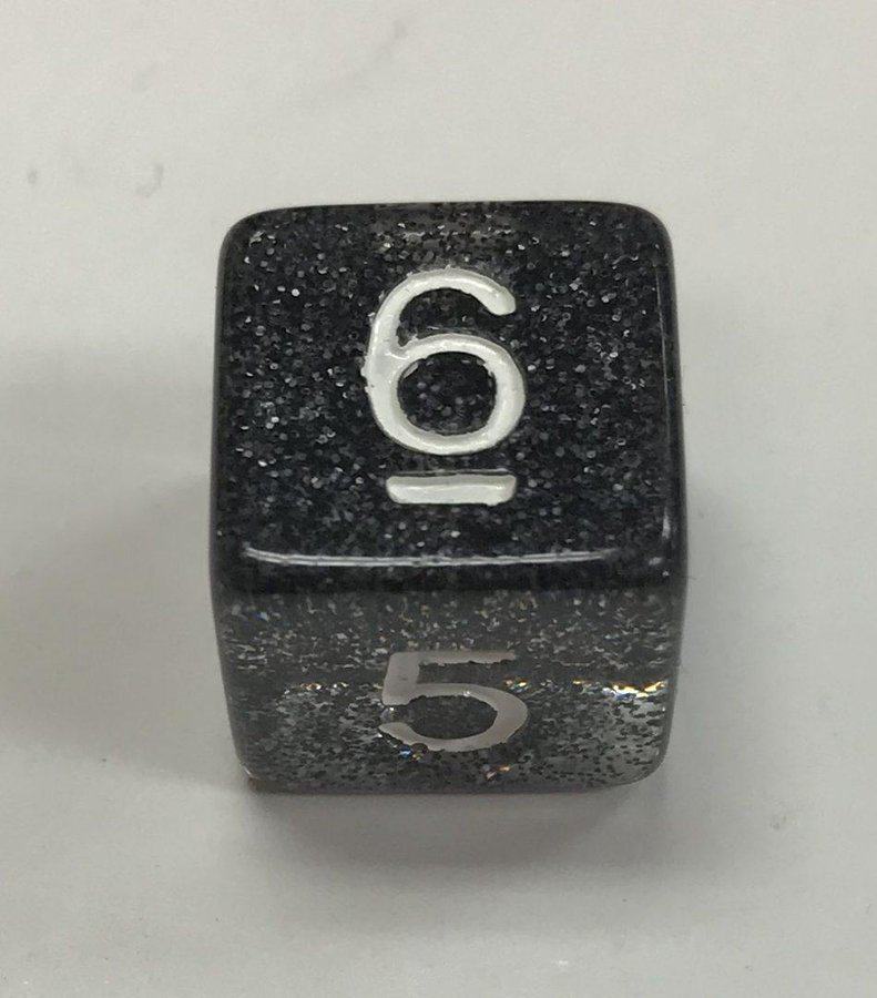 Glitter d6 Black Dice - DiceEmporium.com