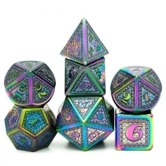 Glitter Rainbow Mermaid Scale Metal 7 Die Set - DiceEmporium.com