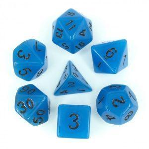 Glow In The Dark Blue Dice Set - DiceEmporium.com