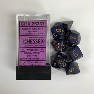 4 Sided Golden Cobalt Speckled Dice