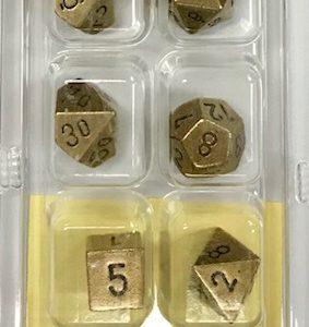 Metal Old Brass 7 Die Set - DiceEmporium.com