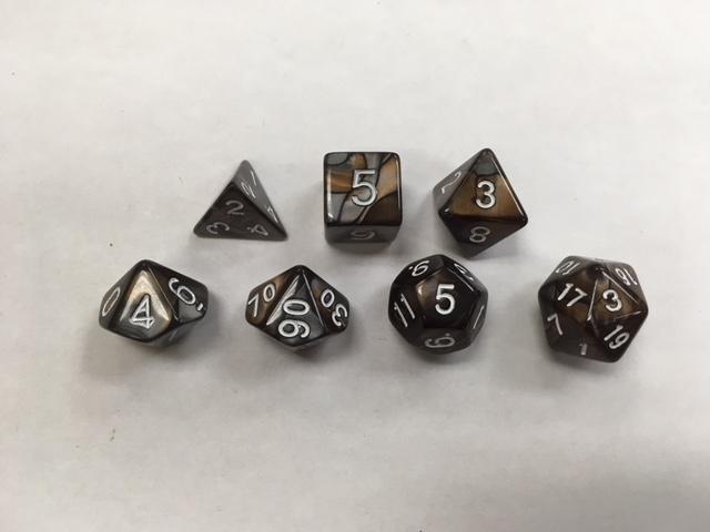 Gold Silver Blend Set of 7 Dice - DiceEmporium.com