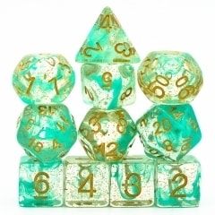 Green Glitter Smoke Clear Dice - DiceEmporium.com