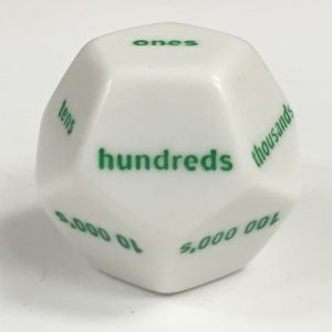 12 Sided Green Jumbo Place Value Die Product Number 13306