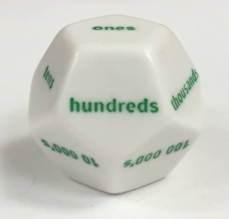 12 Sided Jumbo Place Value Dice The Dice Emporium