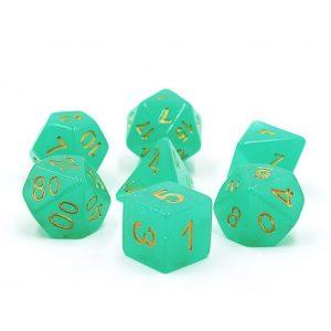 Green Translucent Glitter Dice Set - DiceEmporium.com