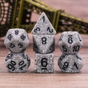 Grey Granite Dice - The Dice Emporium