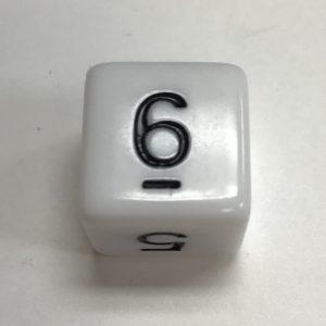 d6 Opaque White Black Dice - DiceEmporium.com