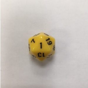 HD Yellow 20 Sided Polyhedral Dice
