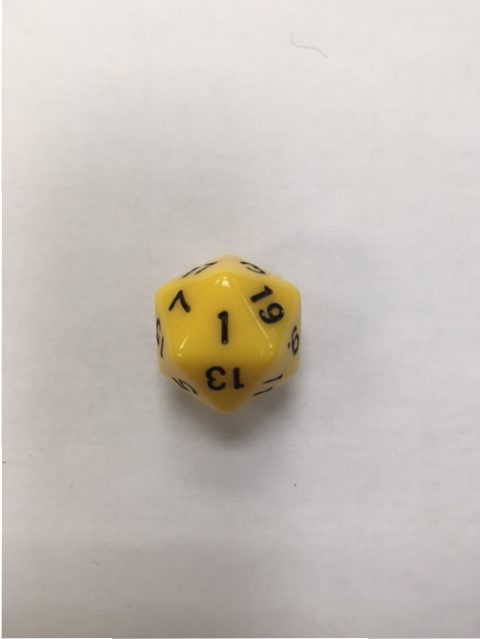 HD Yellow 20 Sided Polyhedral Dice