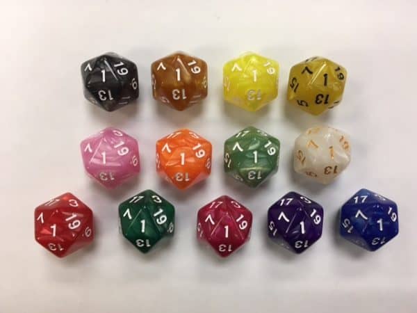 20 Sided Pearl HD Set - 13 different colors.