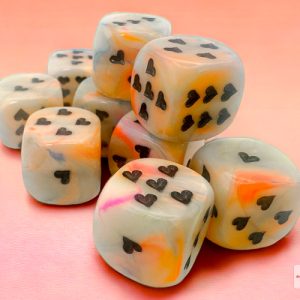 Festive Circus/black heart dice - Dice Emporium