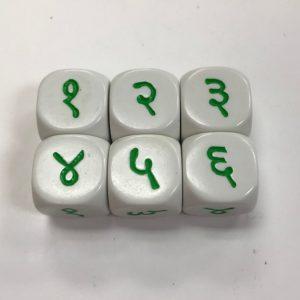 6 Sided Hindi Numbers Dice 1-6- DiceEmporium.com