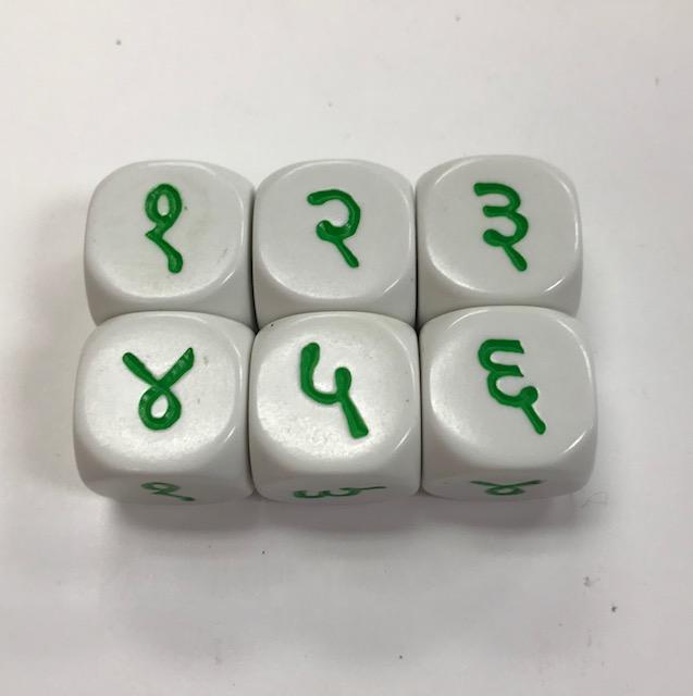 6 Sided Hindi Numbers Dice 1-6- DiceEmporium.com