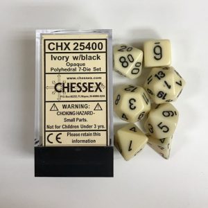 Ivory-Black-Chessex-Dice-CHX25400