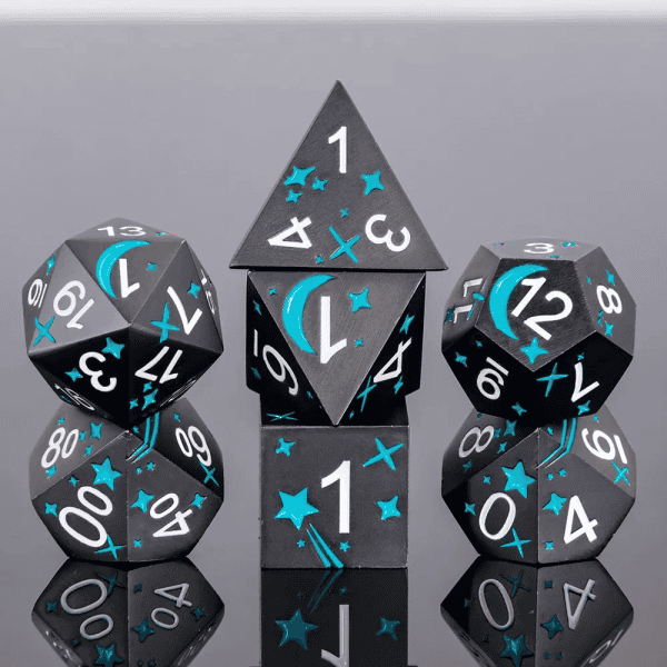 Teal Planet 7-die set - dice emporium