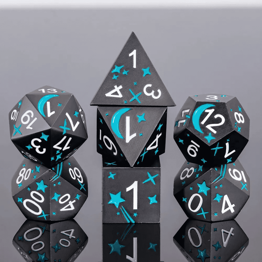 Teal Planet 7-die set - dice emporium