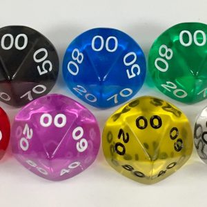 Koplow 10 Sided dt10 Transparent dice with numbers - available in 7 different colors