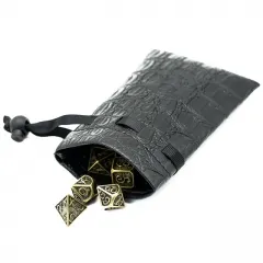 Black Leather Dice Bag - The Dice Emporium