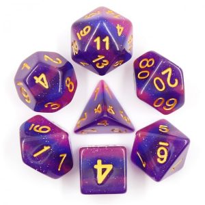 Lavender Galaxy 7 Die Set - DiceEmporium.com