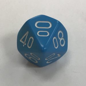 Light Blue White Percentage Die Chessex Dice - DiceEmporium.com