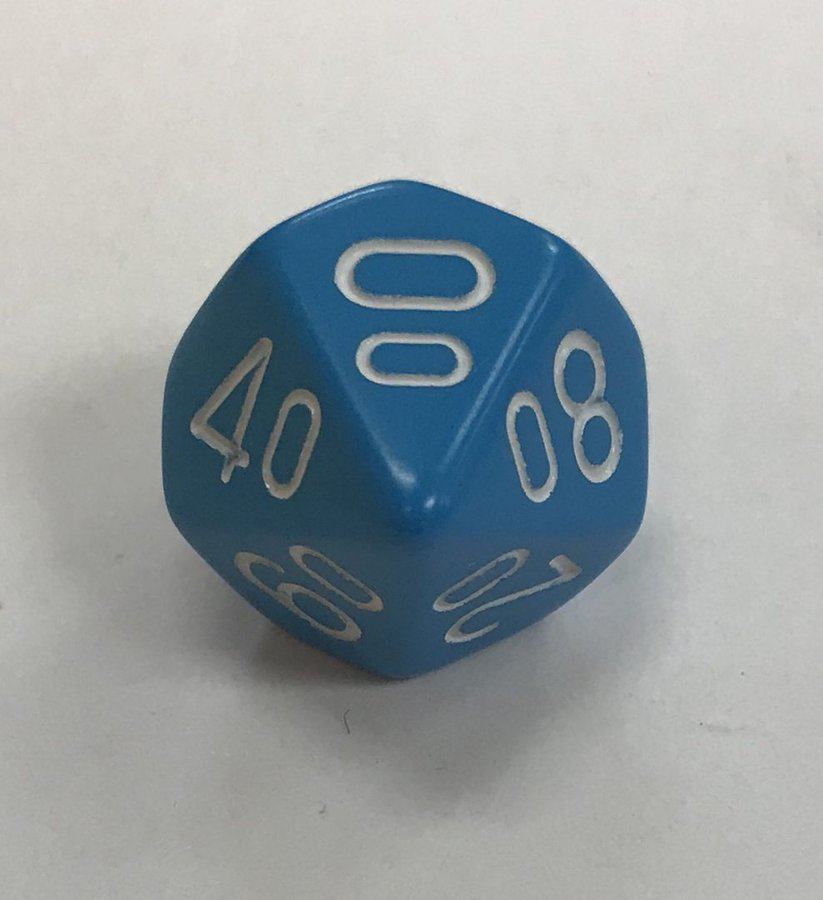 Light Blue White Percentage Die Chessex Dice - DiceEmporium.com