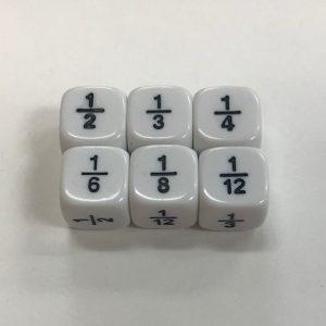 1/12-1/2 Math Fraction 6 Sided Dice - DiceEmporium.com