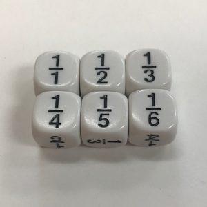 1/6-1/1 Math Fractions 6 Sided Dice - DiceEmporium.com