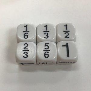 1/6-1 Math Fractions 6 Sided Dice - DiceEmporium.com