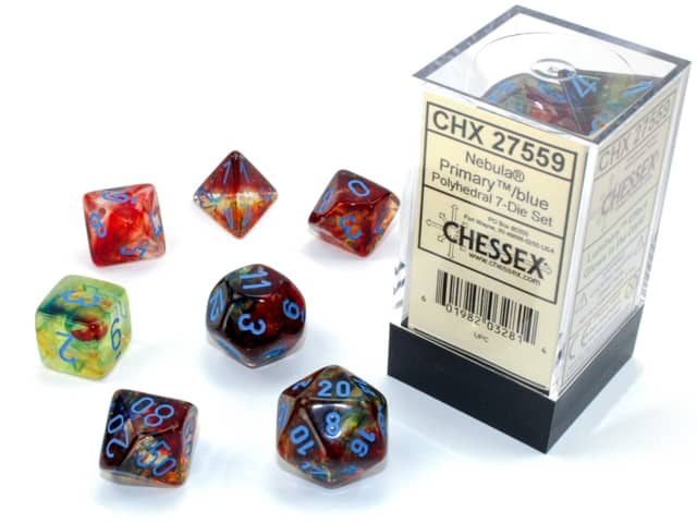 Nebula Primary/turquoise Luminary 7 Die Set - DiceEmporium.com