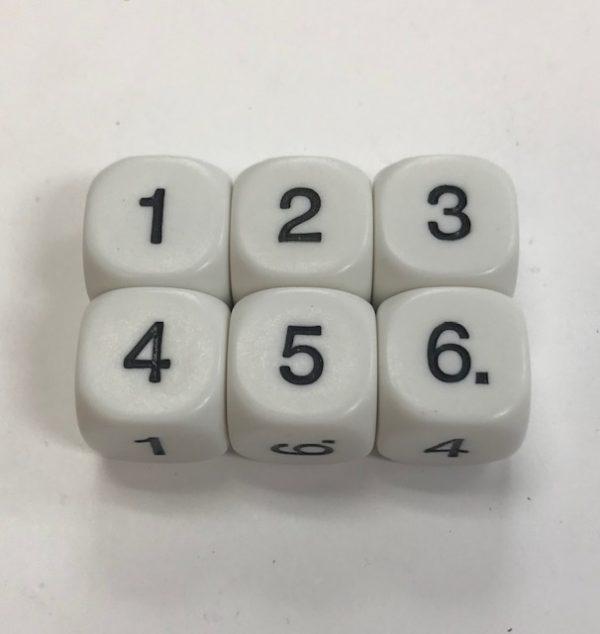 6 Sided Arabic Word Number Dice 1-6 - DiceEmporium.com