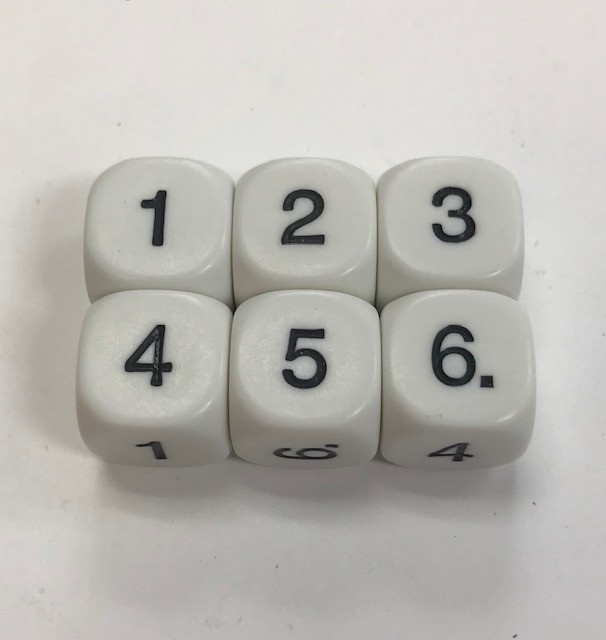 6 Sided Arabic Word Number Dice 1-6 - DiceEmporium.com