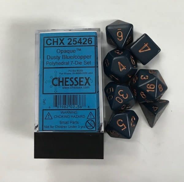 Opaque Dusty Blue Copper Dice - DiceEmporium.com