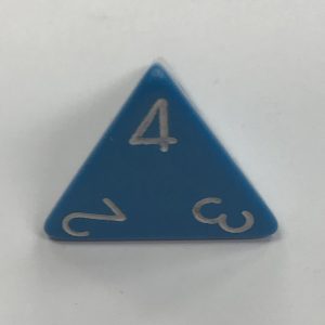 Opaque Light Blue/White d4 Dice - DiceEmporium.com