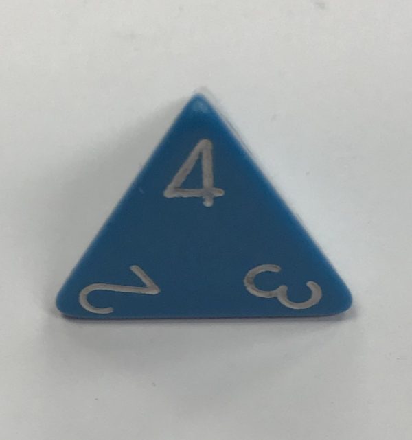 Opaque Light Blue/White d4 Dice - DiceEmporium.com