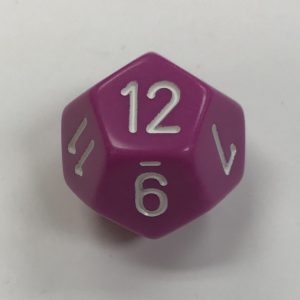 Opaque Light Purple/White d12 Dice - DiceEmporium.com