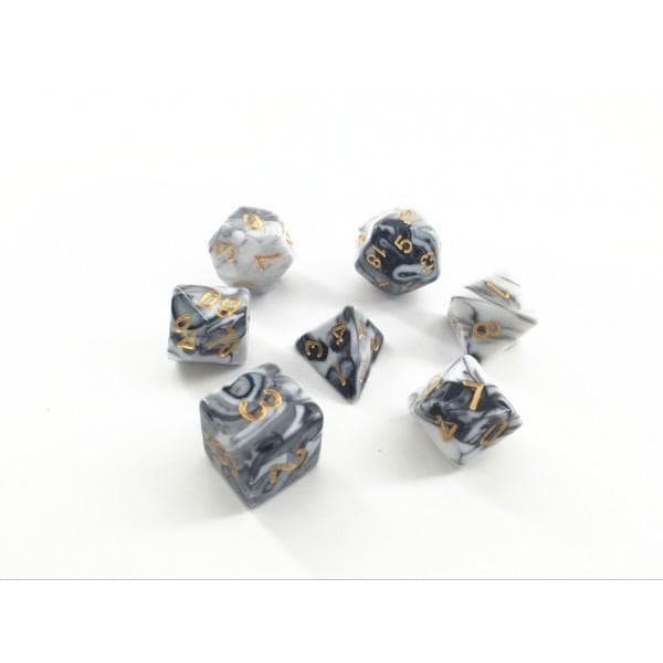 Opaque White Black Blend Dice Set - DiceEmporium.com