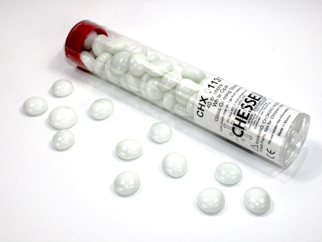 Opaque White Glass Stones - Dice Emporium