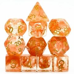 Orange Glitter Smoke Clear Dice - DiceEmporium.com