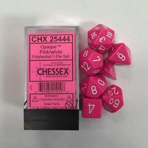Pink Chessex Dice CHX25444 7 Die Set - DiceEmporium.com