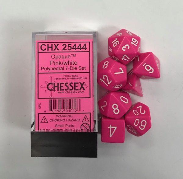 Pink Chessex Dice CHX25444 7 Die Set - DiceEmporium.com