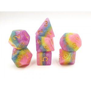 Purple Blue Yellow Pink Layer Dice Set - DiceEmporium.com