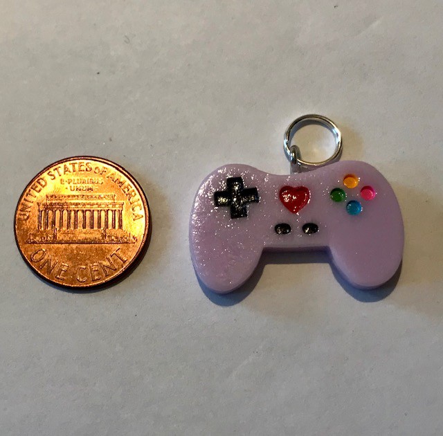 Purple Game Controller Charm