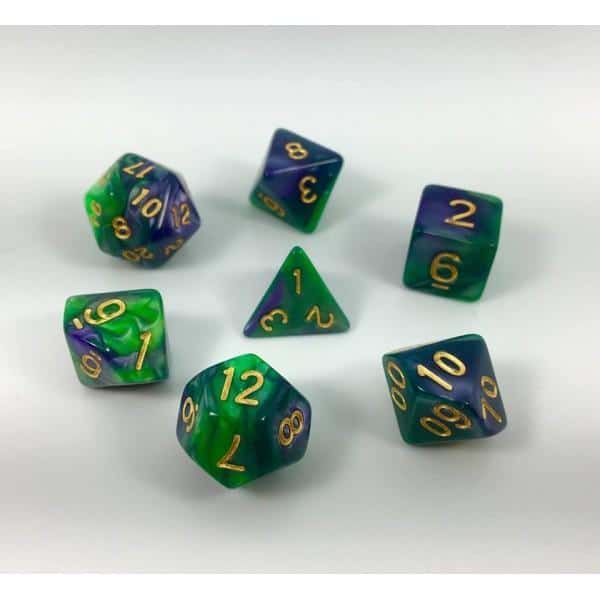 Green Purple Blend Dice Set - DiceEmporium.com