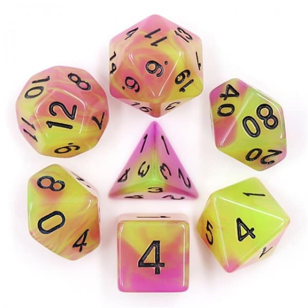 Purple Green Glow In The Dark Dice Set - DiceEmporium.com