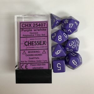 4 Sided Borealis Purple/white Signature Dice