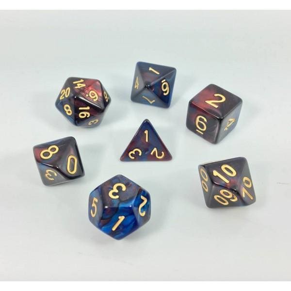 Dark Red Blue Blend Dice Set - DiceEmporium.com