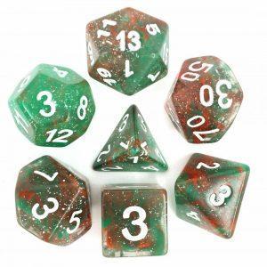 Red Green Galaxy Dice Set - DiceEmporium.com